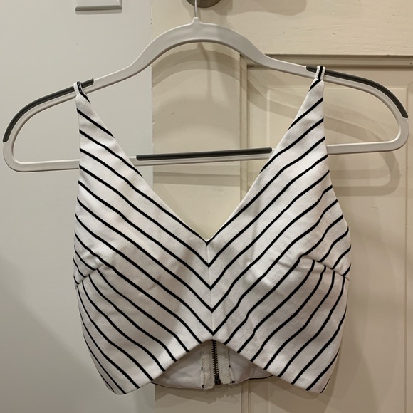LF White crop top with black stripes - Picture 3 of 6